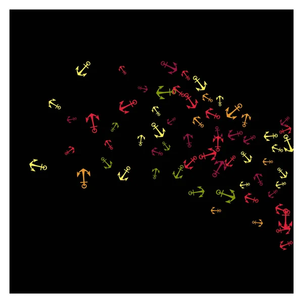 Fundo Verão Bonito Com Âncoras Âncora Estilo Livre Dos Desenhos — Vetor de Stock