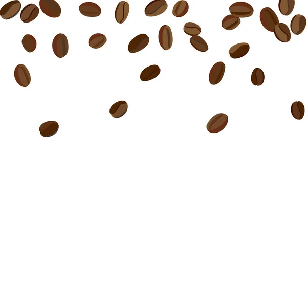 印刷用コーヒー豆の背景 ポスター カード カフェやコーヒーハウスの装飾のための新鮮な朝のパターン シンプルなラフモチーフ — ストックベクタ
