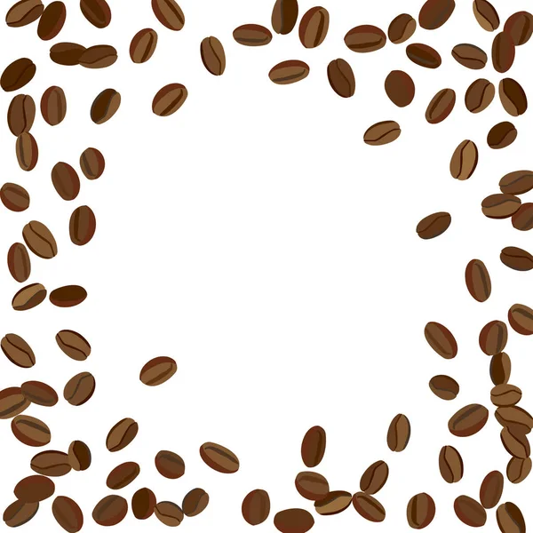 Background Coffee Beans Print Poster Card Fresh Morning Pattern Cafe — Stock Vector