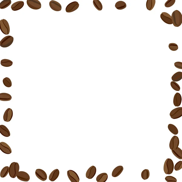 印刷用コーヒー豆の背景 ポスター カード カフェやコーヒーハウスの装飾のための新鮮な朝のパターン シンプルなラフモチーフ — ストックベクタ