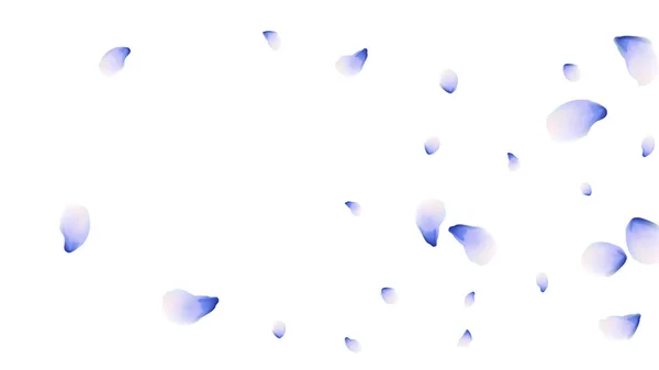 Bunga Bunga Kelopak Terbang Biru Desain Bunga Pola Musim Semi - Stok Vektor