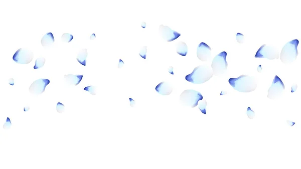 Květní Lístky Modré Létající Okvětní Lístky Design Květin Jarní Vzor — Stockový vektor