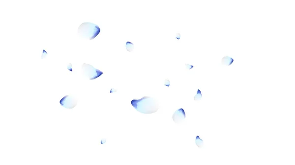 Лепестки Цветов Синие Летающие Лепестки Дизайн Цветов Весенний Шаблон Тонкий — стоковый вектор