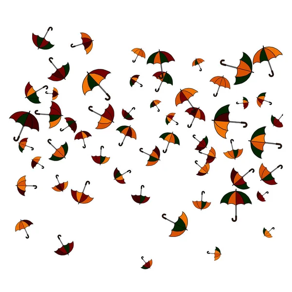 Hübscher Sommerhintergrund Mit Sonnenschirmen Regenschirme Cartoon Free Style — Stockvektor