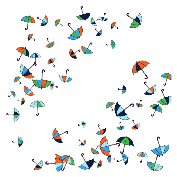 漂亮的夏天背景和雨伞 无卡通风格的雨伞 — 图库矢量图片