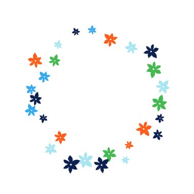 Tebrik kartı ya da poster için Basit Küçük Çiçeklerle kadınsı çiçek deseni. Bahar veya Yaz Tasarımı için Vektör Arkaplanı.