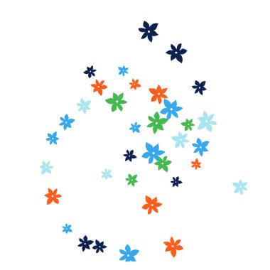 Tebrik kartı ya da poster için Basit Küçük Çiçeklerle kadınsı çiçek deseni. Bahar veya Yaz Tasarımı için Vektör Arkaplanı.