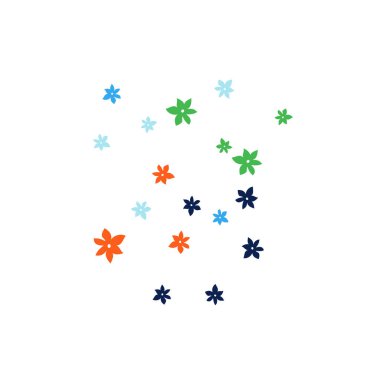 Tebrik kartı ya da poster için Basit Küçük Çiçeklerle kadınsı çiçek deseni. Bahar veya Yaz Tasarımı için Vektör Arkaplanı.