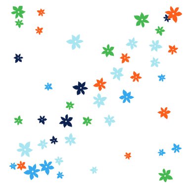 Tebrik kartı ya da poster için Basit Küçük Çiçeklerle kadınsı çiçek deseni. Bahar veya Yaz Tasarımı için Vektör Arkaplanı.