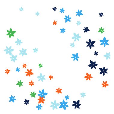 Tebrik kartı ya da poster için Basit Küçük Çiçeklerle kadınsı çiçek deseni. Bahar veya Yaz Tasarımı için Vektör Arkaplanı.