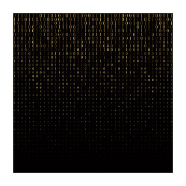 Yayınlanan ikili kod arka plan vektör illüstrasyonu. Veri matrisi.