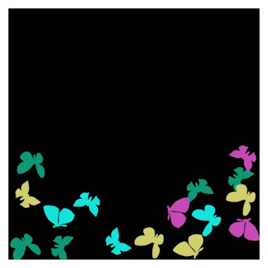 Renkli Kelebeklerle Yaz Arkaplanı. Güve ile Vektör Arkaplanı