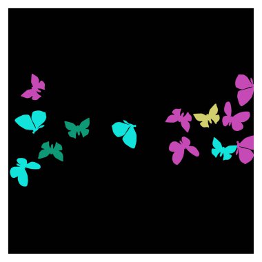 Renkli Kelebeklerle Yaz Arkaplanı. Güve ile Vektör Arkaplanı