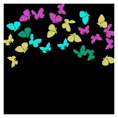 Renkli Kelebeklerle Yaz Arkaplanı. Güve ile Vektör Arkaplanı