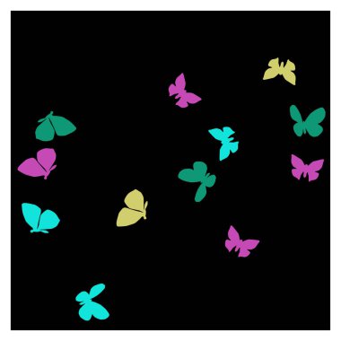 Renkli Kelebeklerle Yaz Arkaplanı. Güve ile Vektör Arkaplanı