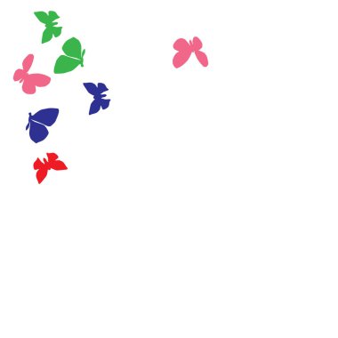 Renkli Kelebeklerle Yaz Arkaplanı. Güve ile Vektör Arkaplanı