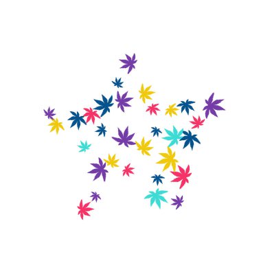 Tebrik kartı ya da poster için basit küçük yaprakları olan sevimli bitkisel desenler. Bahar veya yaz tasarımı için vektör arkaplanı