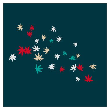 Tebrik kartı ya da poster için basit küçük yaprakları olan sevimli bitkisel desenler. Bahar veya yaz tasarımı için vektör arkaplanı