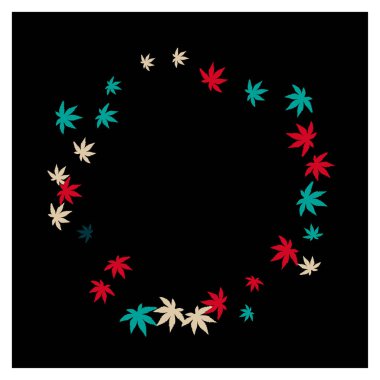 Tebrik kartı ya da poster için basit küçük yaprakları olan sevimli bitkisel desenler. Bahar veya yaz tasarımı için vektör arkaplanı