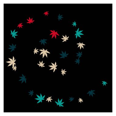 Tebrik kartı ya da poster için basit küçük yaprakları olan sevimli bitkisel desenler. Bahar veya yaz tasarımı için vektör arkaplanı