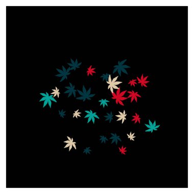 Tebrik kartı ya da poster için basit küçük yaprakları olan sevimli bitkisel desenler. Bahar veya yaz tasarımı için vektör arkaplanı