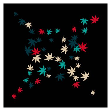 Tebrik kartı ya da poster için basit küçük yaprakları olan sevimli bitkisel desenler. Bahar veya yaz tasarımı için vektör arkaplanı