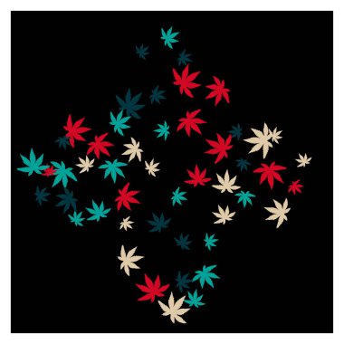 Tebrik kartı ya da poster için basit küçük yaprakları olan sevimli bitkisel desenler. Bahar veya yaz tasarımı için vektör arkaplanı