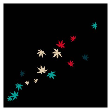 Tebrik kartı ya da poster için basit küçük yaprakları olan sevimli bitkisel desenler. Bahar veya yaz tasarımı için vektör arkaplanı