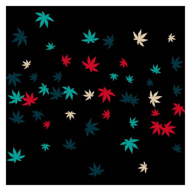 Tebrik kartı ya da poster için basit küçük yaprakları olan sevimli bitkisel desenler. Bahar veya yaz tasarımı için vektör arkaplanı