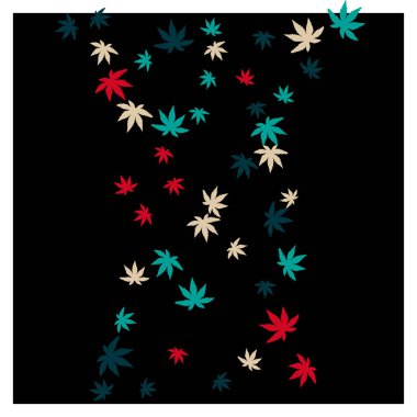 Tebrik kartı ya da poster için basit küçük yaprakları olan sevimli bitkisel desenler. Bahar veya yaz tasarımı için vektör arkaplanı