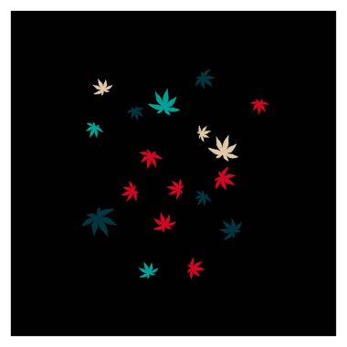 Tebrik kartı ya da poster için basit küçük yaprakları olan sevimli bitkisel desenler. Bahar veya yaz tasarımı için vektör arkaplanı