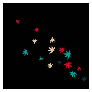 Tebrik kartı ya da poster için basit küçük yaprakları olan sevimli bitkisel desenler. Bahar veya yaz tasarımı için vektör arkaplanı