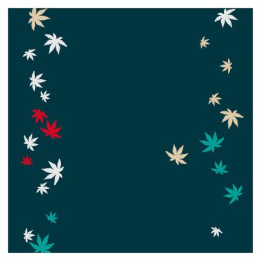 Tebrik kartı ya da poster için basit küçük yaprakları olan sevimli bitkisel desenler. Bahar veya yaz tasarımı için vektör arkaplanı