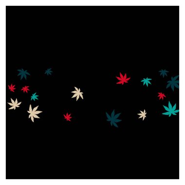 Tebrik kartı ya da poster için basit küçük yaprakları olan sevimli bitkisel desenler. Bahar veya yaz tasarımı için vektör arkaplanı