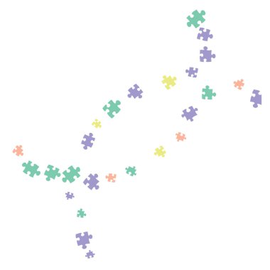 Arkaplan deseni. Bulmaca parçaları ve büyük fikirler tasarımı, vektör illüstrasyon grafiği