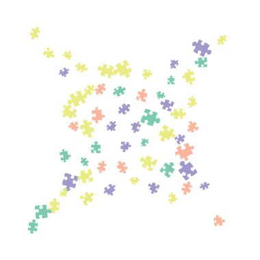 Arkaplan deseni. Bulmaca parçaları ve büyük fikirler tasarımı, vektör illüstrasyon grafiği