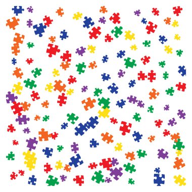 Arkaplan deseni. Bulmaca parçaları ve büyük fikirler tasarımı, vektör illüstrasyon grafiği