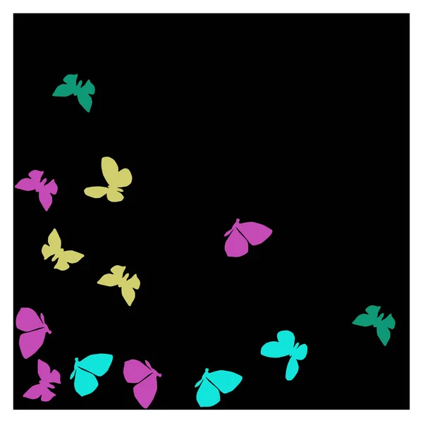 Fondo Verano Con Mariposas Coloridas Fondo Vectorial Con Polilla — Vector de stock