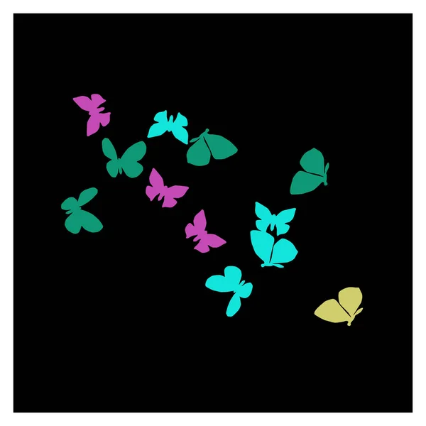 Fondo Verano Con Mariposas Coloridas Fondo Vectorial Con Polilla — Vector de stock