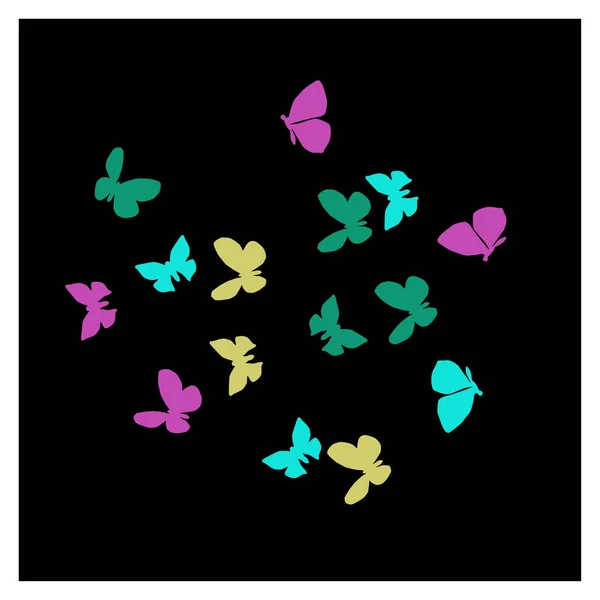 Fondo Verano Con Mariposas Coloridas Fondo Vectorial Con Polilla — Vector de stock