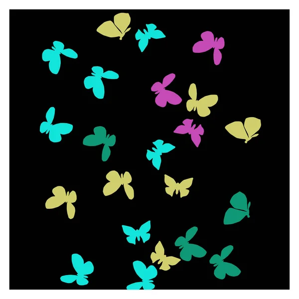 Fondo Verano Con Mariposas Coloridas Fondo Vectorial Con Polilla — Vector de stock