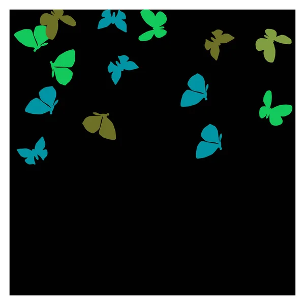 カラフルな蝶と夏の背景 母のベクトル背景 — ストックベクタ