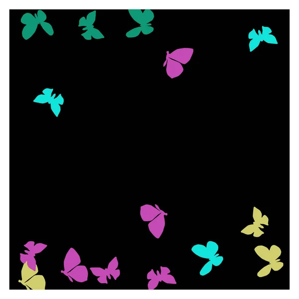 Летний Фон Красочными Бабочками Векторный Фон Молью — стоковый вектор
