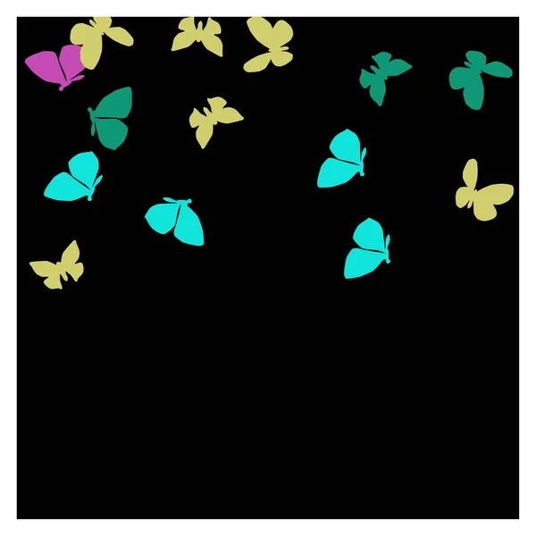 Fondo Verano Con Mariposas Coloridas Fondo Vectorial Con Polilla — Vector de stock