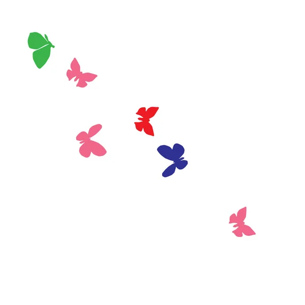 Sommar Bakgrund Med Färgglada Fjärilar Vektor Bakgrund Med Moth — Stock vektor