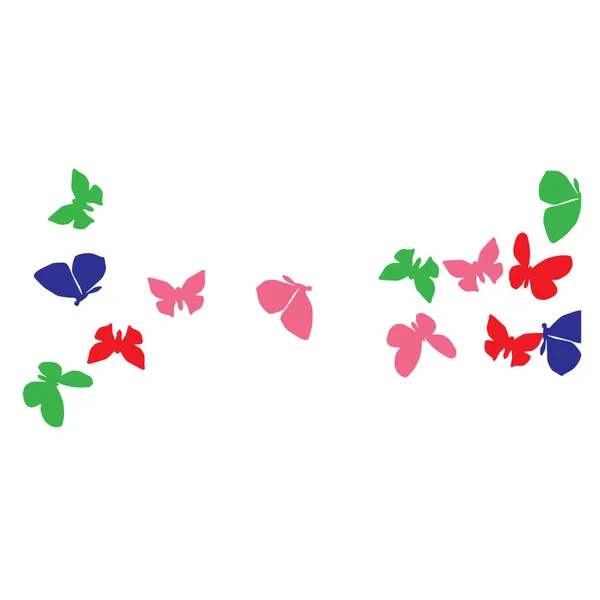 여름의 배경에는 나비들이 반사기로 배경을 바꾸다 — 스톡 벡터