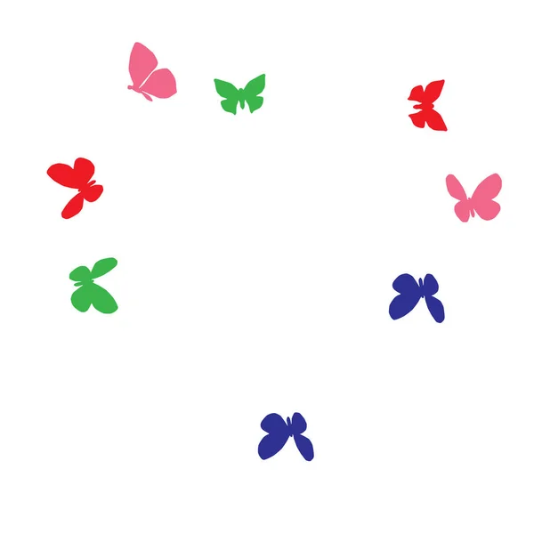 Fondo Verano Con Mariposas Coloridas Fondo Vectorial Con Polilla — Vector de stock