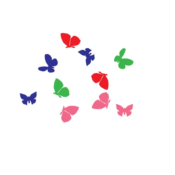 Summer Background Colorful Butterflies Vector Background Moth — Stock Vector