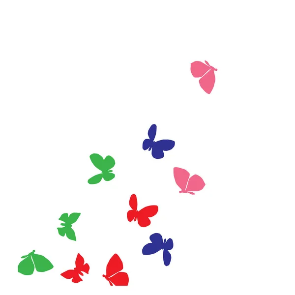 Fondo Verano Con Mariposas Coloridas Fondo Vectorial Con Polilla — Vector de stock