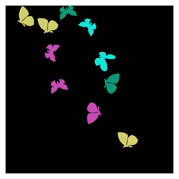 Letnie Tło Kolorowymi Motylami Tło Wektorowe Moth — Wektor stockowy